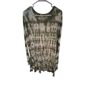 Show Me Your MuMu Tie-Dye Green Long Sleeve Womens Top S